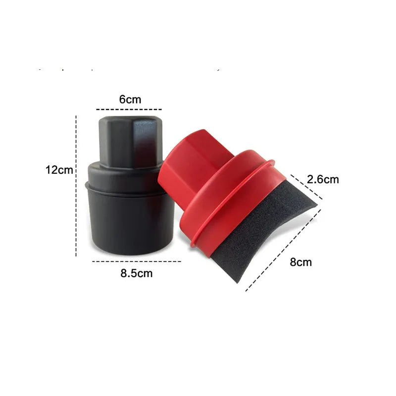 Car tyre polishing sponge brush with lid showing four sponge colour and texture options