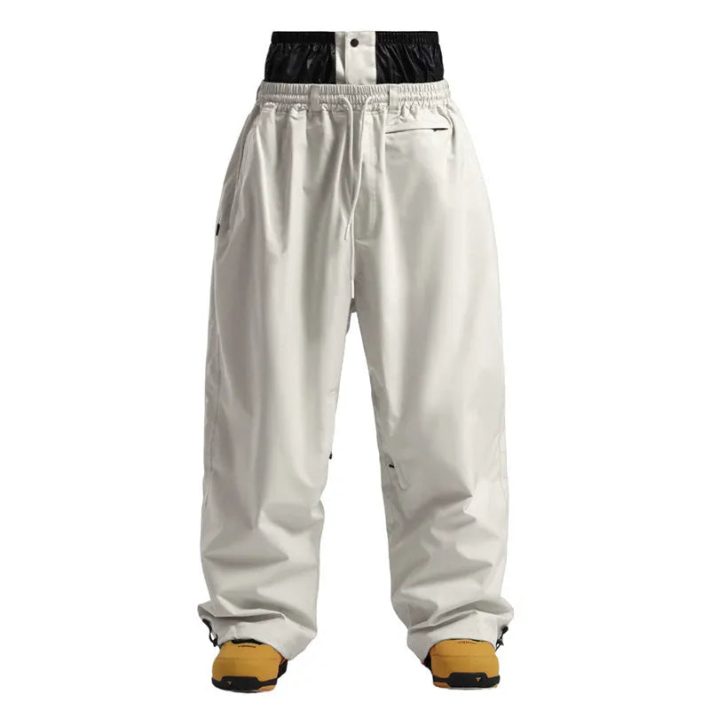 Loose windproof waterproof breathable wide-leg work pants in khaki, available in multiple sizes
