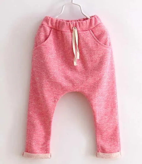 Fashion children cropped trousers for baby girls and boys, sizes 2T to 6, in blue colour.