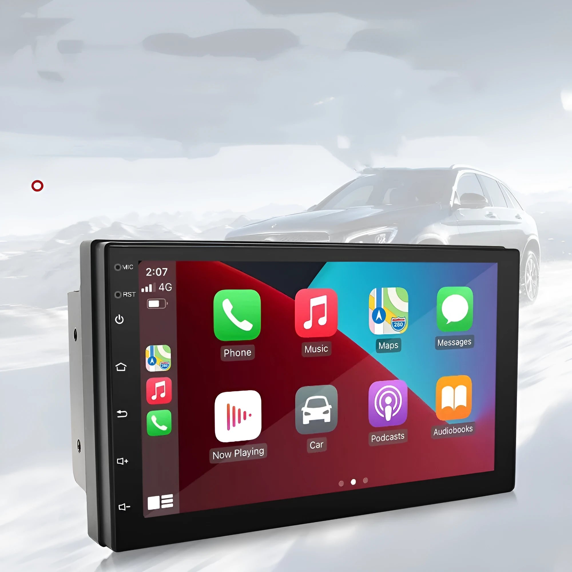 Universal black car MP5 player with 7-inch screen for GPS navigation and radio