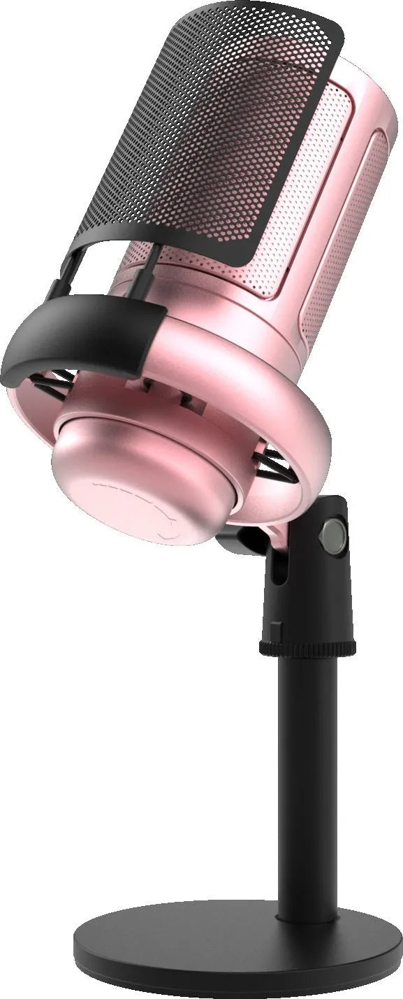 RGB condenser USB microphone for streaming in black, white or pink with 150cm cable