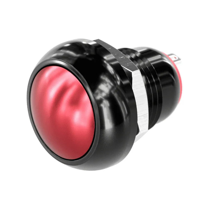 12mm spherical head self-resetting push button switch with silver-plated contacts and waterproof protection