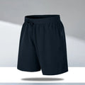 Men's loose fit quick-dry beach shorts in polyester ice silk fabric with micro-elastic waistband