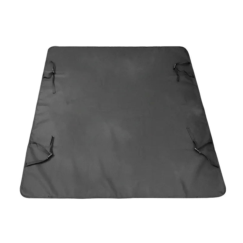 Cloth car pet mat for rear seat protection in multiple colours and dog-themed prints.