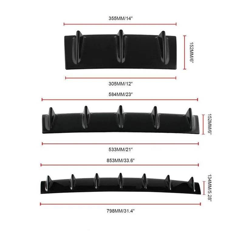 Automotive universal rear spoiler made of ABS plastic in bright black finish for GM cars