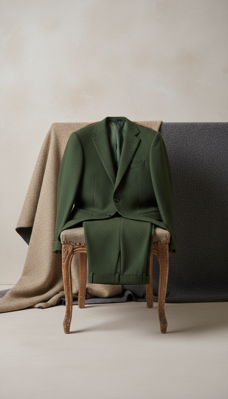 Wool Suit With Soft Shoulder