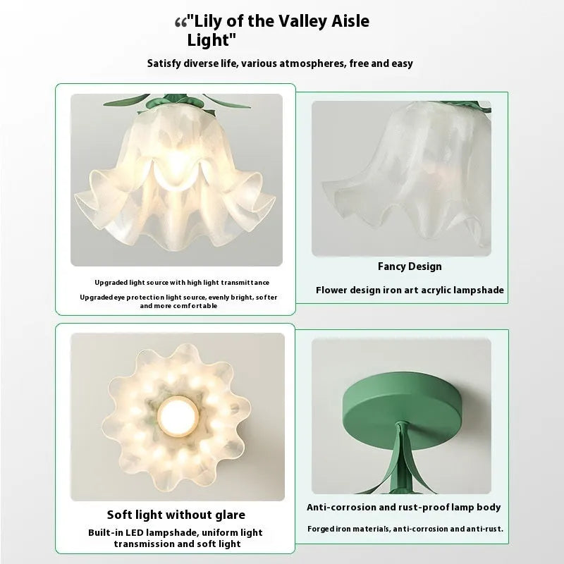 Cream coloured Linglan flower corridor aisle light with modern simple design for hallway illumination