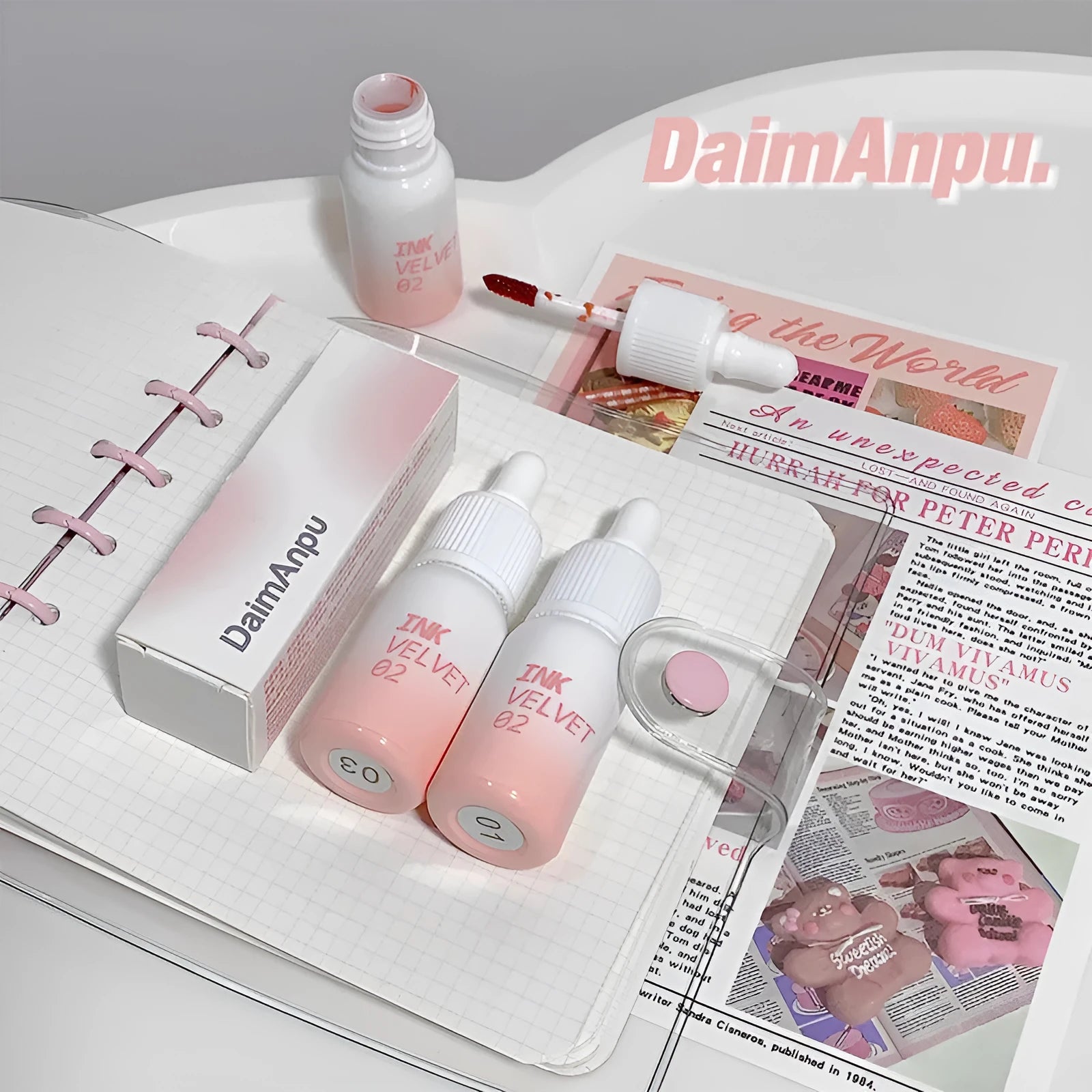 Mirror finish lip lacquer in milk huhoo series with four shade options