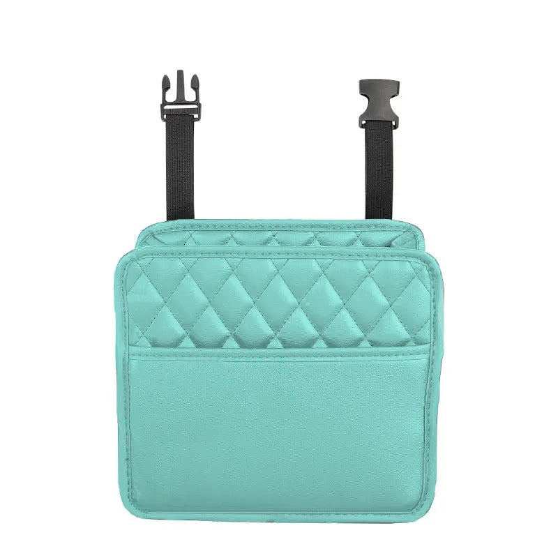 Car interior hanging storage bag organiser in black colour with 25x25x8 cm dimensions