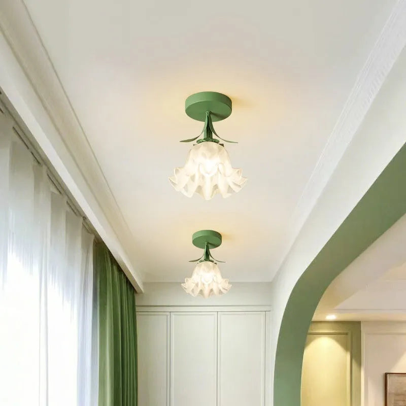 Cream coloured Linglan flower corridor aisle light with modern simple design for hallway illumination