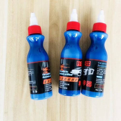 50ml blue automotive scratch repair bottle with integrated wiping tool for vehicle paint touch-up