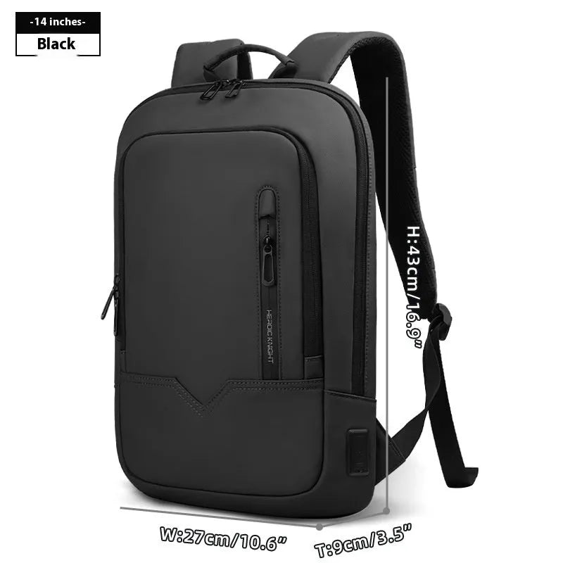Small lightweight polyester commuter backpack with USB charging port in various colours