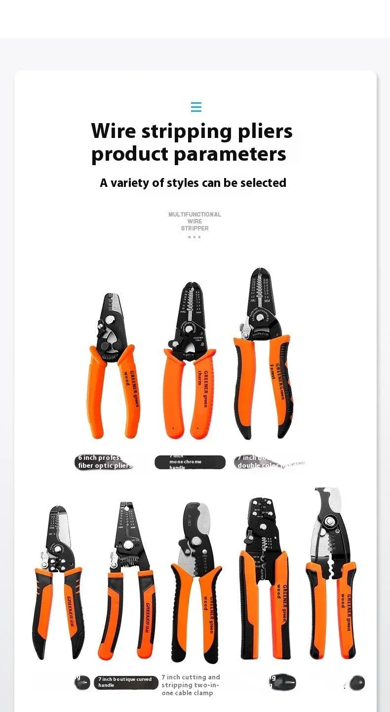 Fully automatic wire stripping pliers tool made from steel with box mounted presentation.