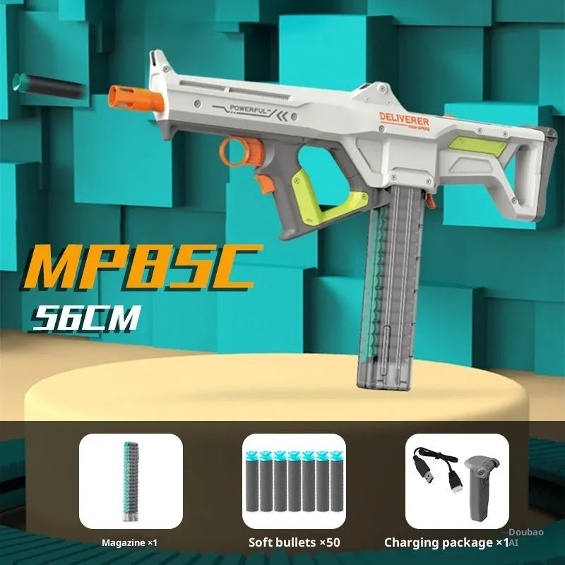 MP85C electric continuous hair soft bomb toy gun in plastic with continuous shooting for boys