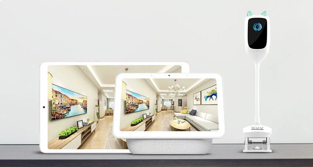 Xiaovv smart baby monitor frosted ABS white with infrared night vision and 150-degree wide angle lens
