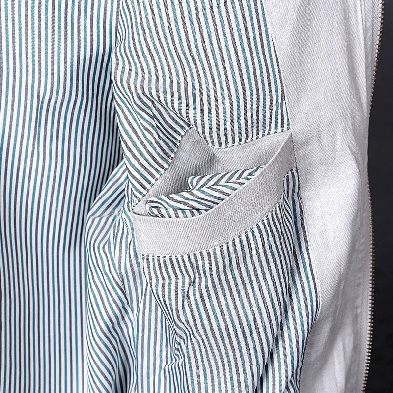 Men's lightweight cotton linen jacket in regular fit shown in blue, grass green, or heather grey colour options.