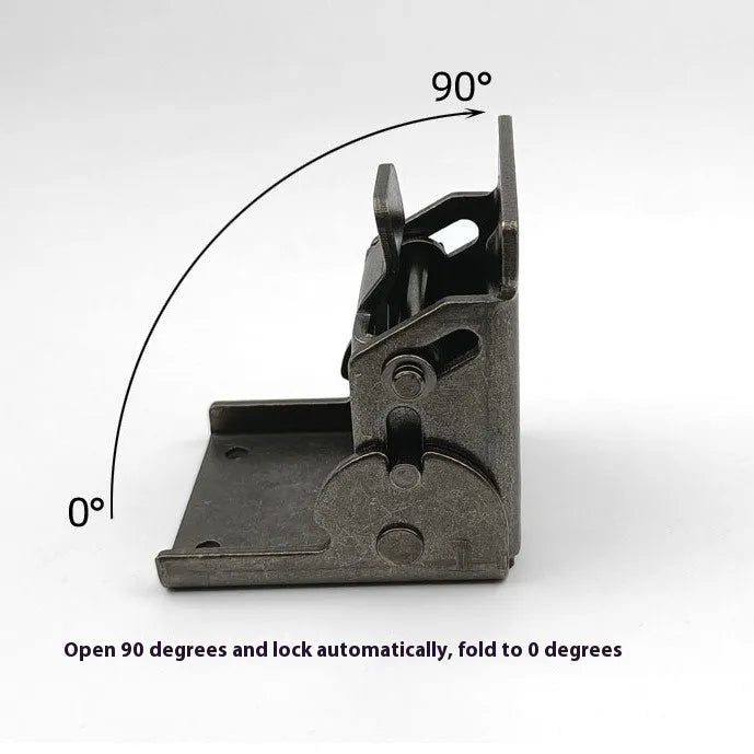 Furniture foot folding hinge with invisible self-locking mechanism in multiple colour finishes