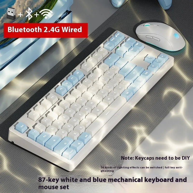 Wireless Bluetooth mechanical keyboard in various colours with 87-key and 108-key layout options