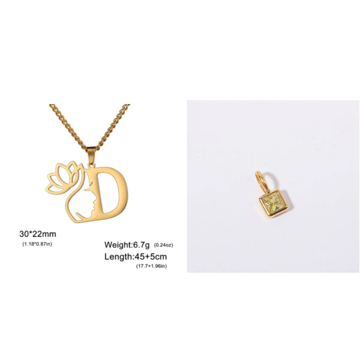 Stainless steel cross chain necklace with pendant in gold or silver electroplated finish