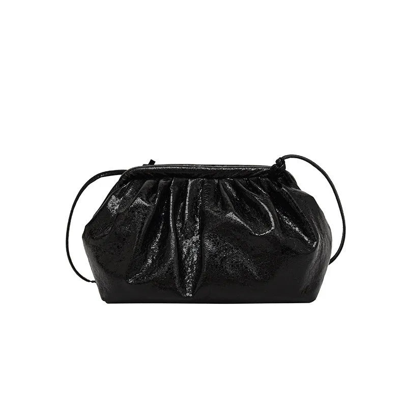 PU hair clip shoulder crossbody bag with shell shape design and crossbody strap