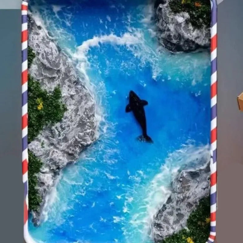 DIY marine landscape handmade ornament with bamboo peninsula iron box design