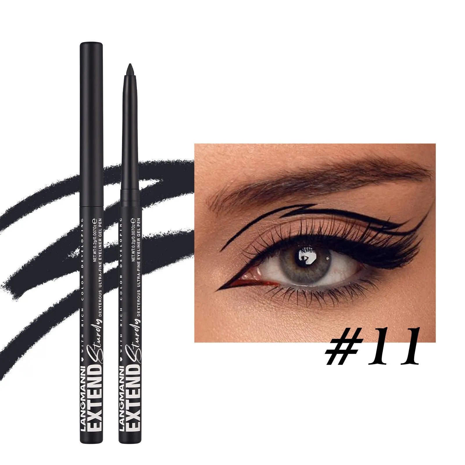 Set of 12 colourful gel glitter eyeliner pencils for waterproof party and Halloween makeup