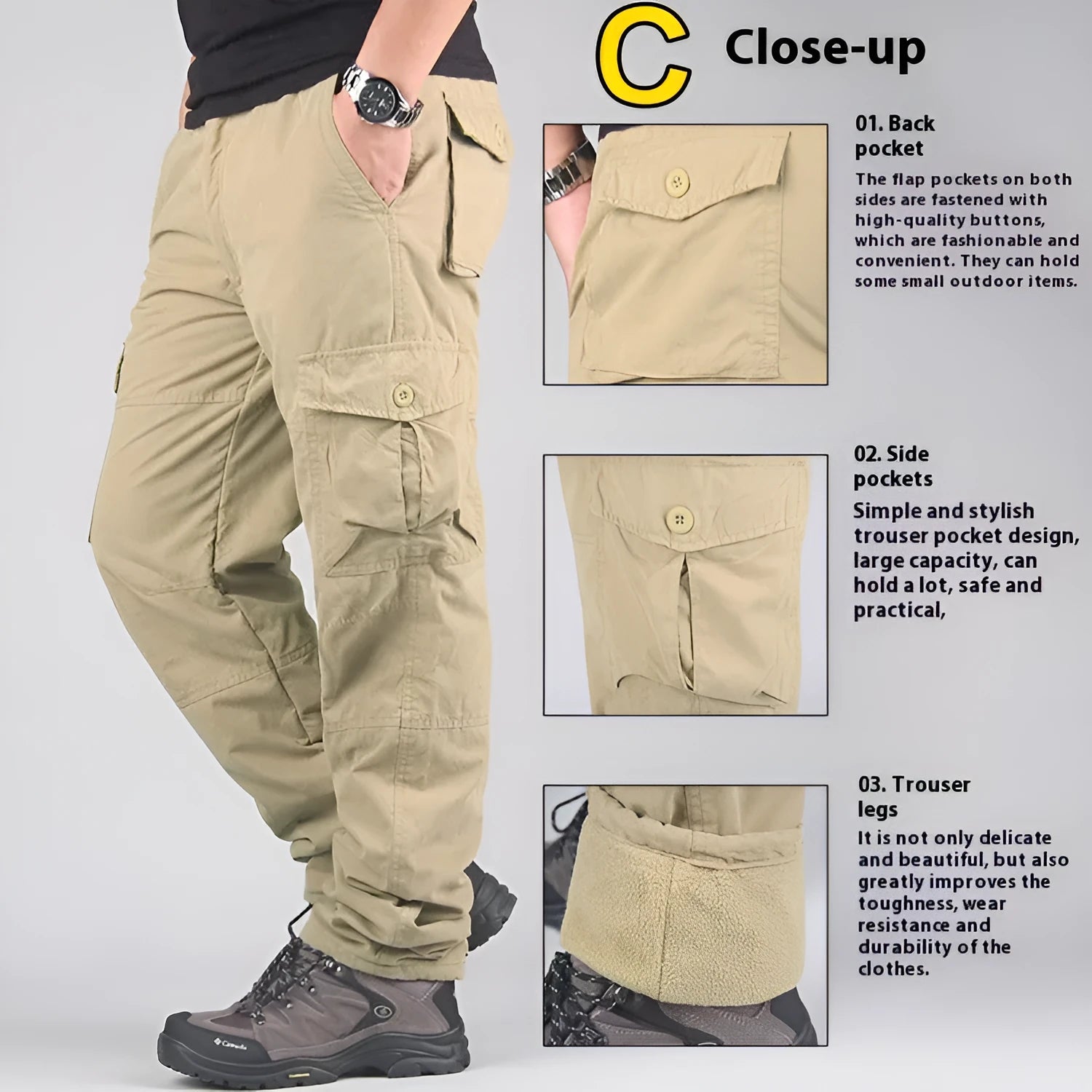 Men's stone-washed cotton overalls with a velvet lining, shown in a loose straight-leg fit.