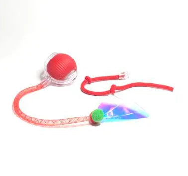 Interactive cat rolling ball toy in grey, green, and red colour options with automatic motion features