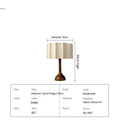 Japanese-style solid wood table lamp with three-colour light, 32x50cm size, on wooden side table in living room