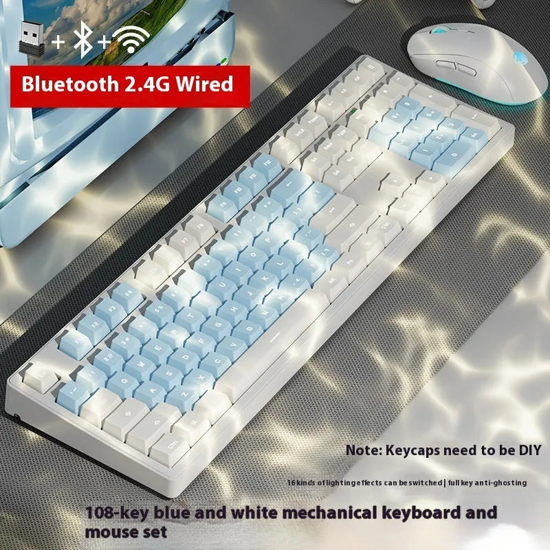 Wireless Bluetooth mechanical keyboard in various colours with 87-key and 108-key layout options