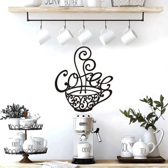 Black wrought iron English letters silhouette wall decoration 26x28 cm