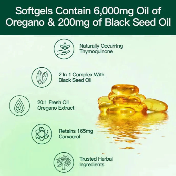 Oregano Oil Capsules butter soft capsules 300 tablets pack body care supplement