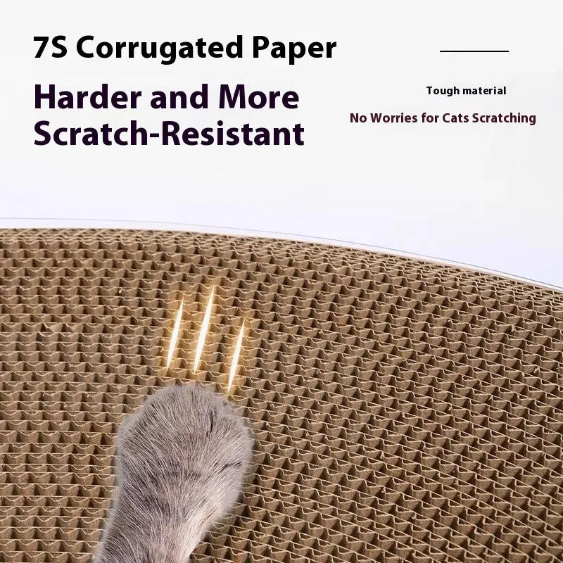 White transparent diamond pattern PVC tunnel and corrugated board cat scratch nest