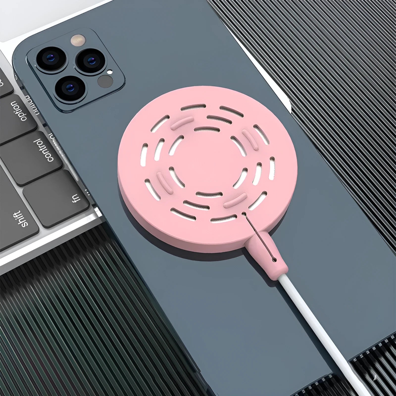 White silicone protective cover on Magsafe wireless charger, shockproof and easy clean