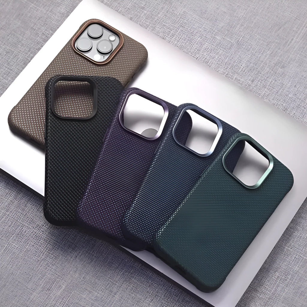 Hard PC leather phone case with embossed diamond grain and magnetic suction in Star Diamond finish