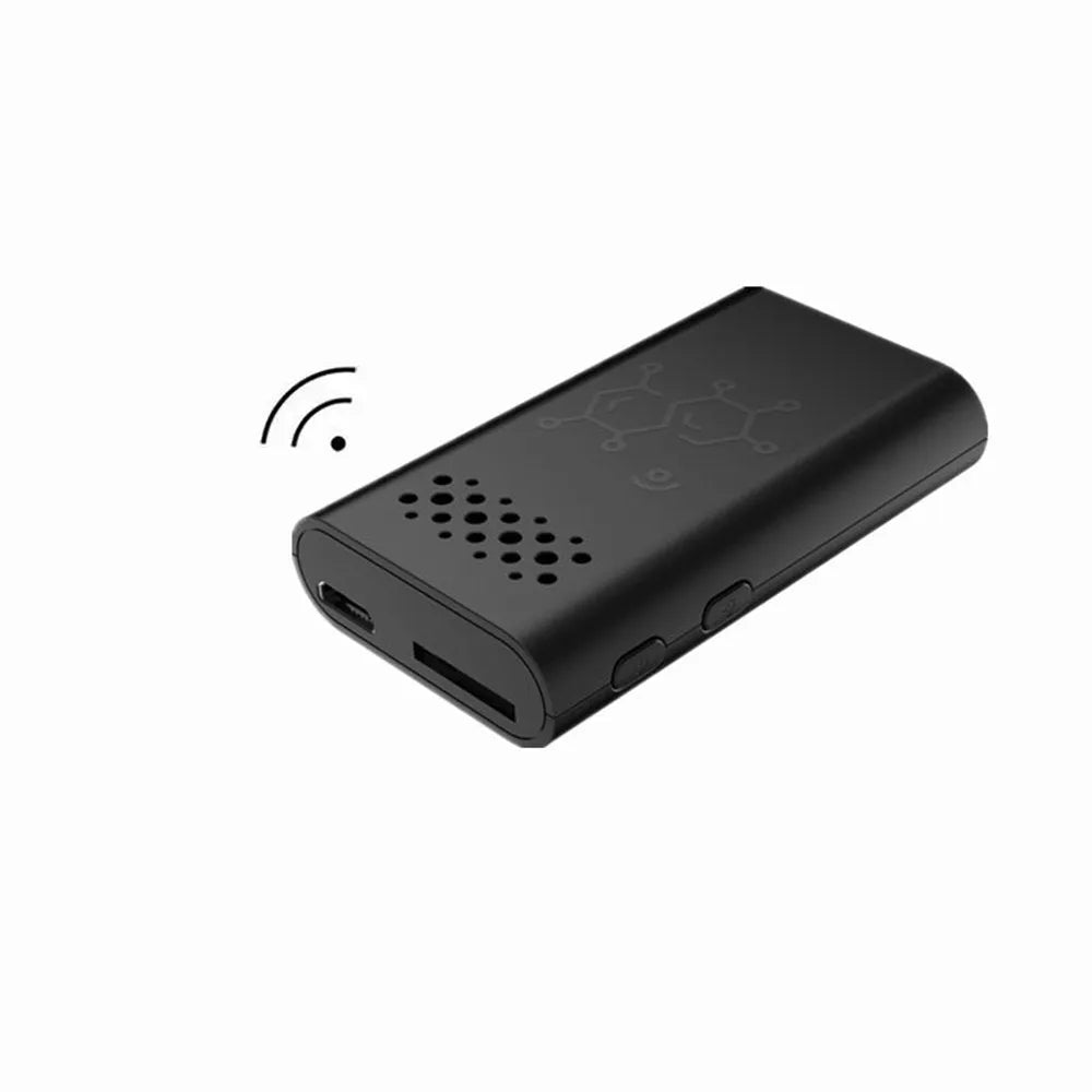 Black indoor WiFi security camera with 1080p HD video for home monitoring