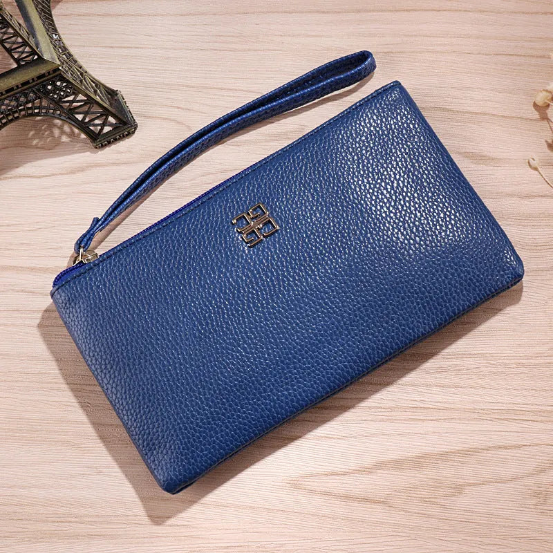 55cm long PU leather zipper handbag wallet in multiple colour options