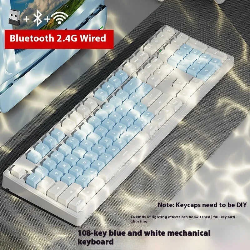 Wireless Bluetooth mechanical keyboard in various colours with 87-key and 108-key layout options