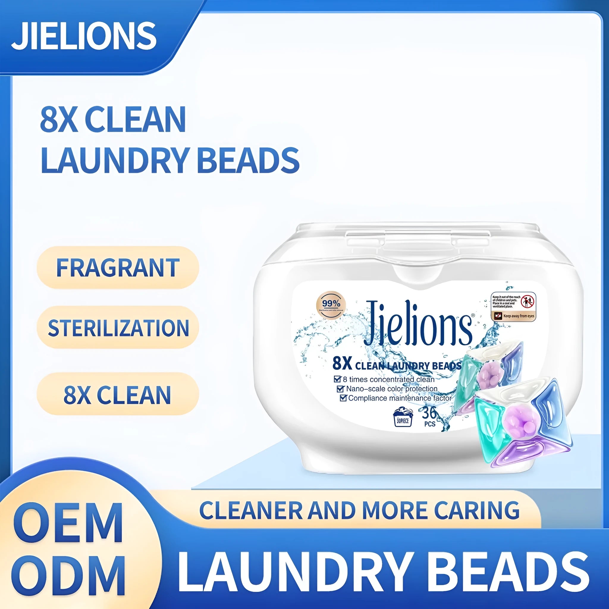 11g multi-purpose 5-chamber liquid laundry capsules for instant dissolution