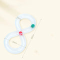 Blue and white cat turntable track ball activity centre with rotating spinner and puzzle feeder