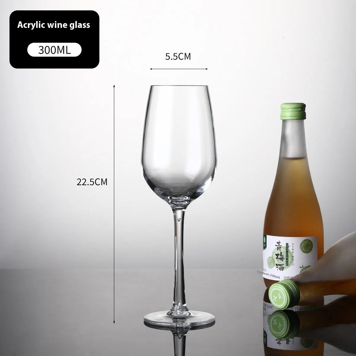Modern simplicity PC acrylic wine glass with drop-resistant food-grade plastic construction