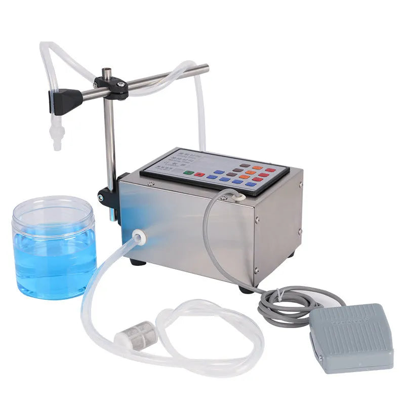 CNC automatic quantitative filling machine with digital display, adjustable settings, and liquid dispensing nozzle