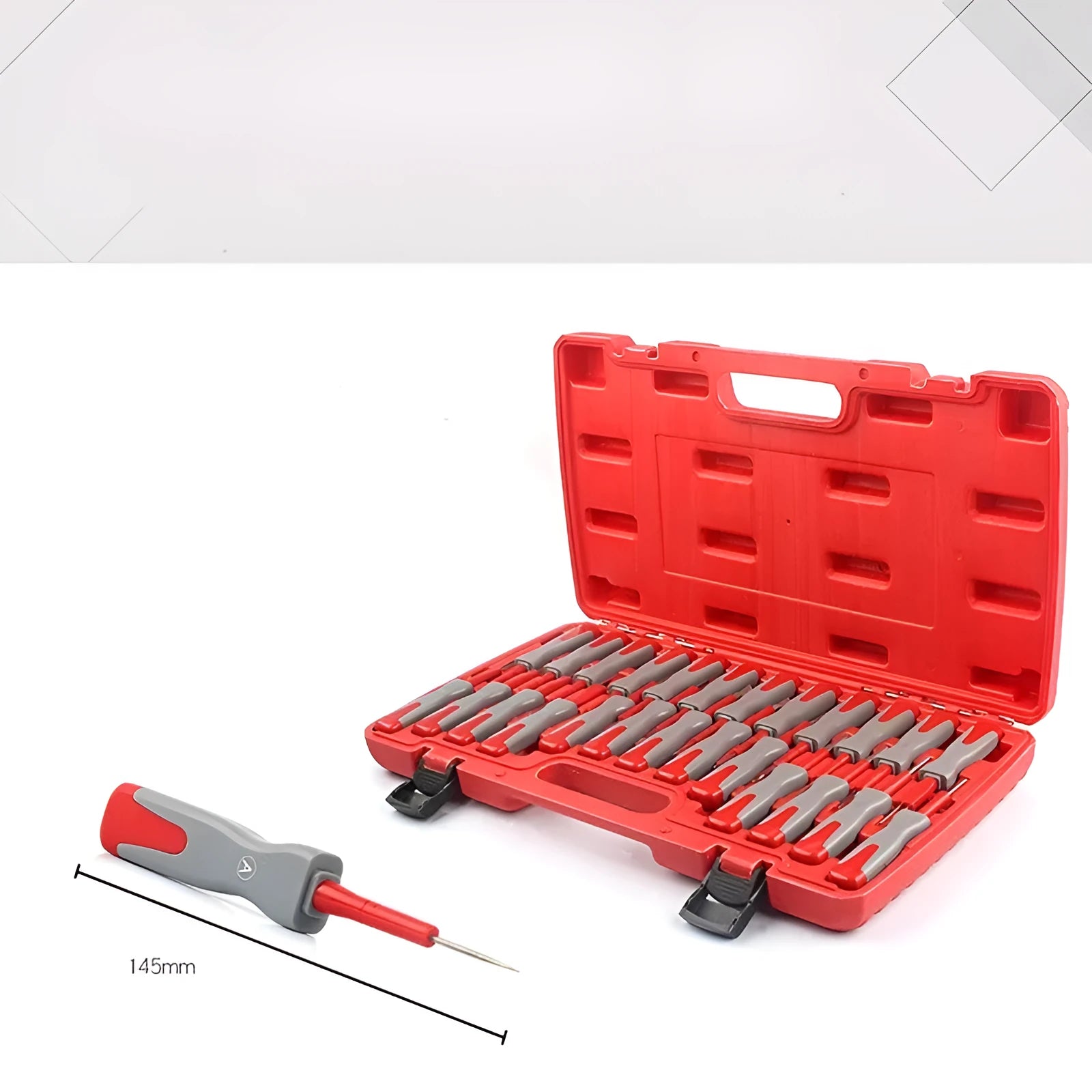 25 piece car terminal removal tool set in storage case for automotive wire harness disassembly