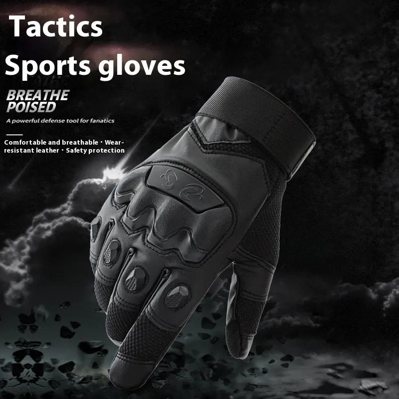 Men's black tactical fingerless gloves with touch screen fingertips for training use