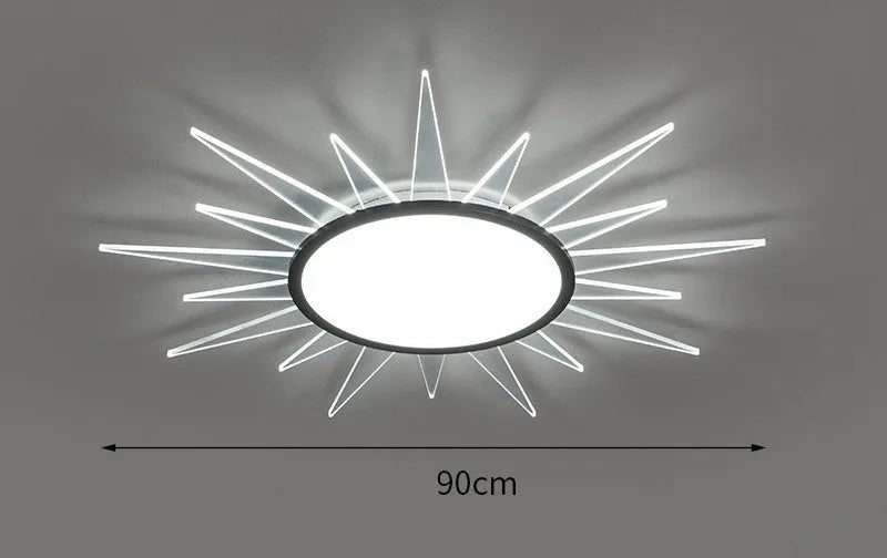 Modern round aluminium LED ceiling lamp with dimming controls in multiple size options