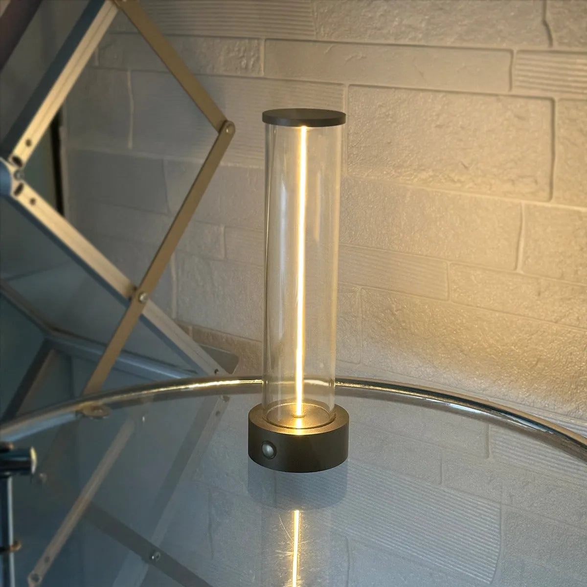 LED line glass magnetic suction light strip with transparent tube and USB charging cable
