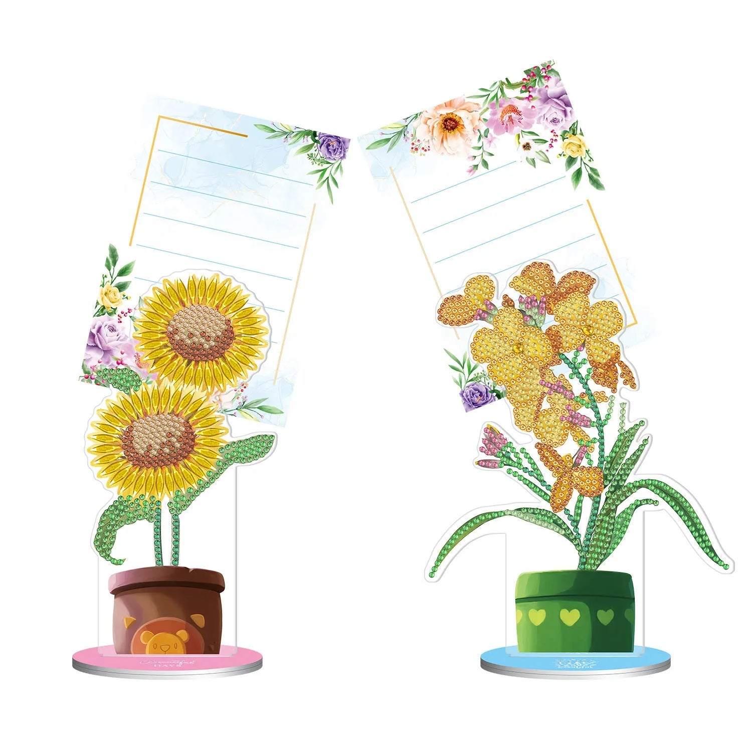 Handmade diamond painting decorative note clip with American-style design on desktop