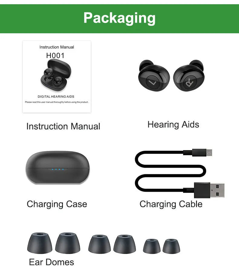 H001 black rechargeable Bluetooth digital headset sound amplifier for swimming and wading sports