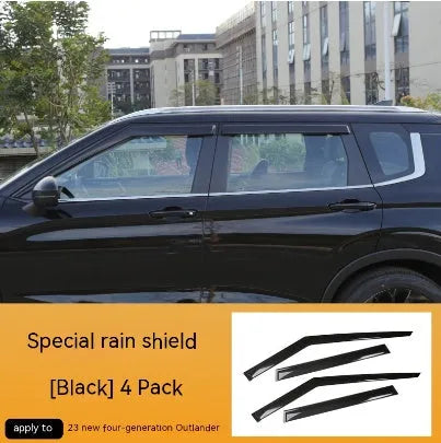 23 New Outlander car with black window deflectors installed on side windows