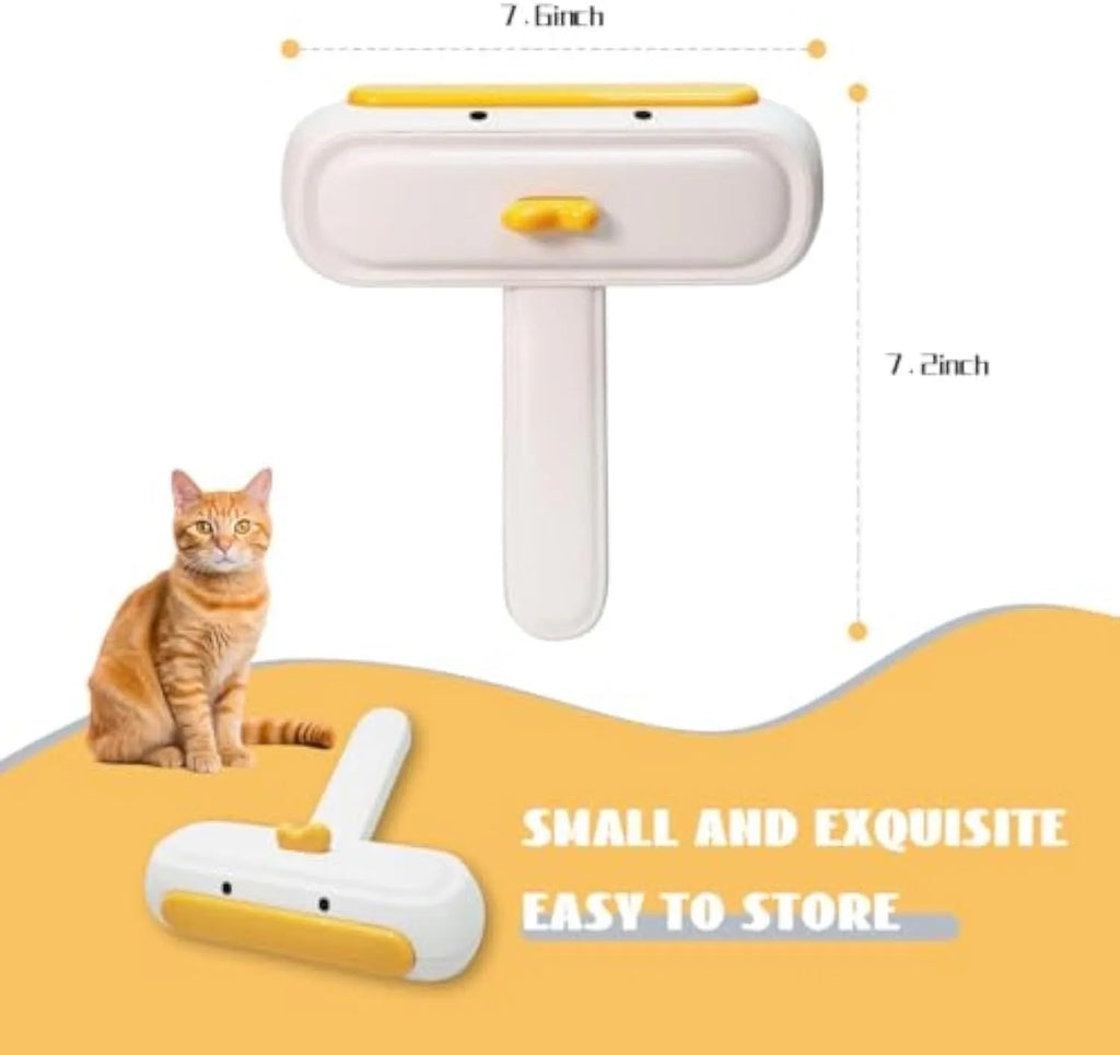 White portable pet hair remover with yellow duck cartoon design for furniture and car seats